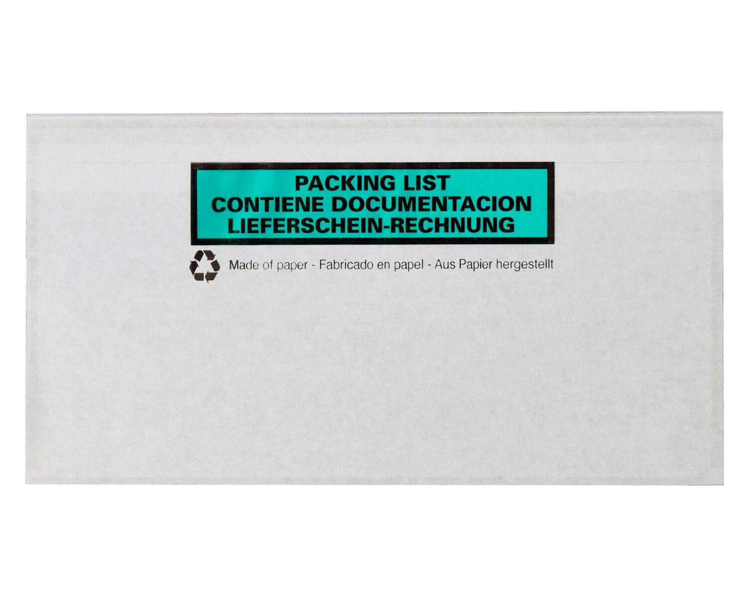 Dokumententaschen aus Recyclingpapier Lieferschein/Rechnung transparent DIN Lang, 1000 Stk.