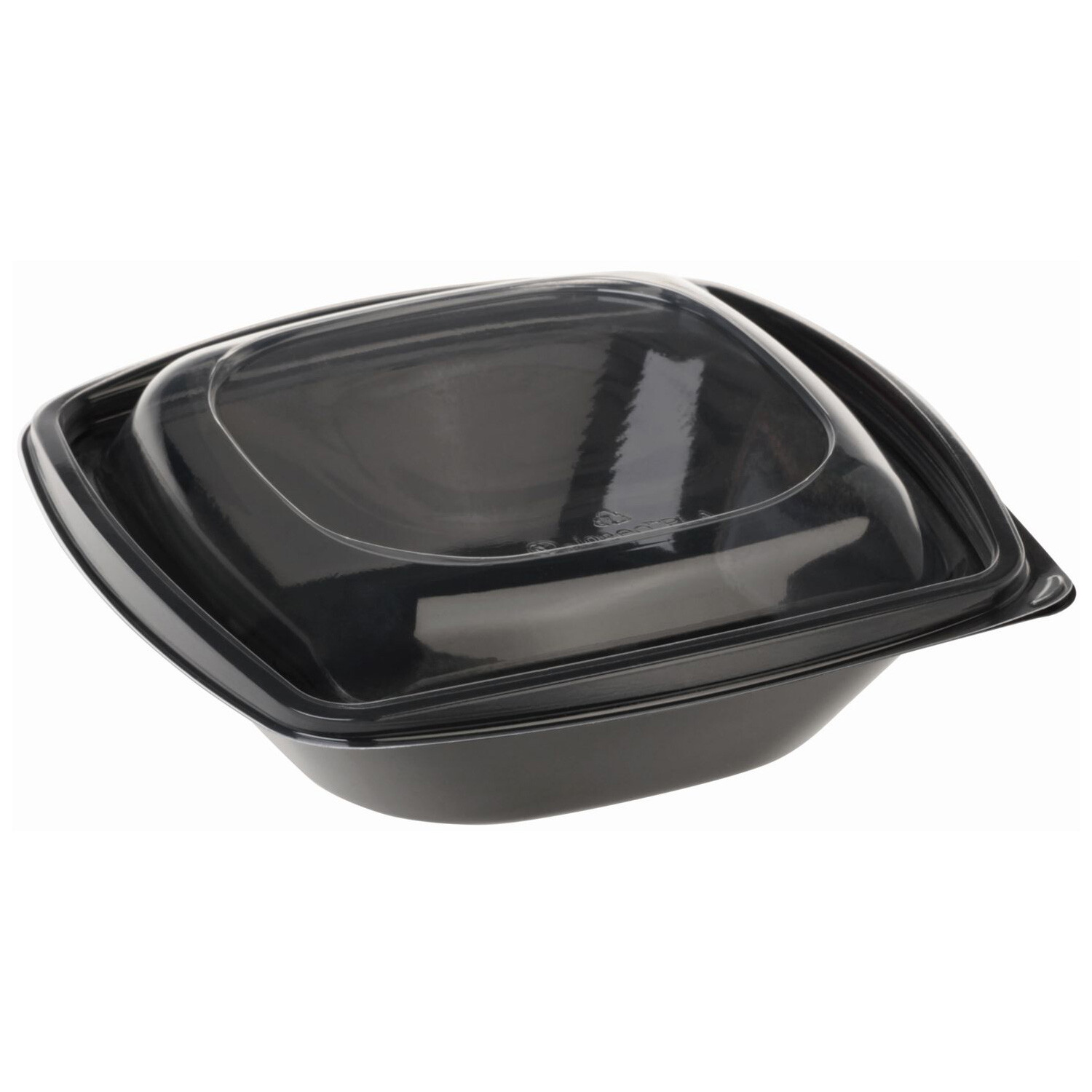 BIO Salatschalen mit Deckel aus Bio-Kunststoff (PLA) schwarz 360 ml, 40 Stk.