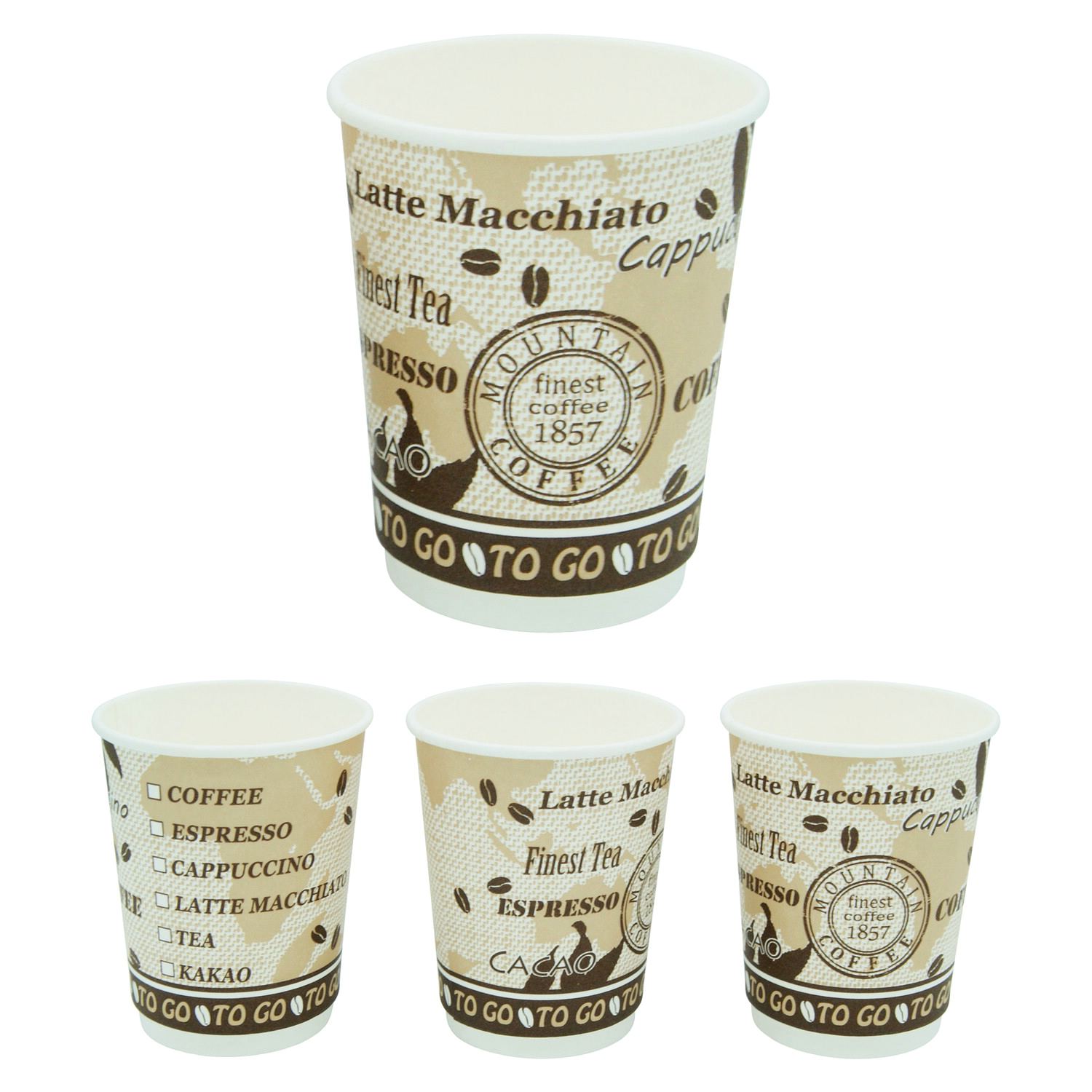 Premium Kaffeebecher Doppelwand, 'Coffee to go', beschichtet, 300 ml