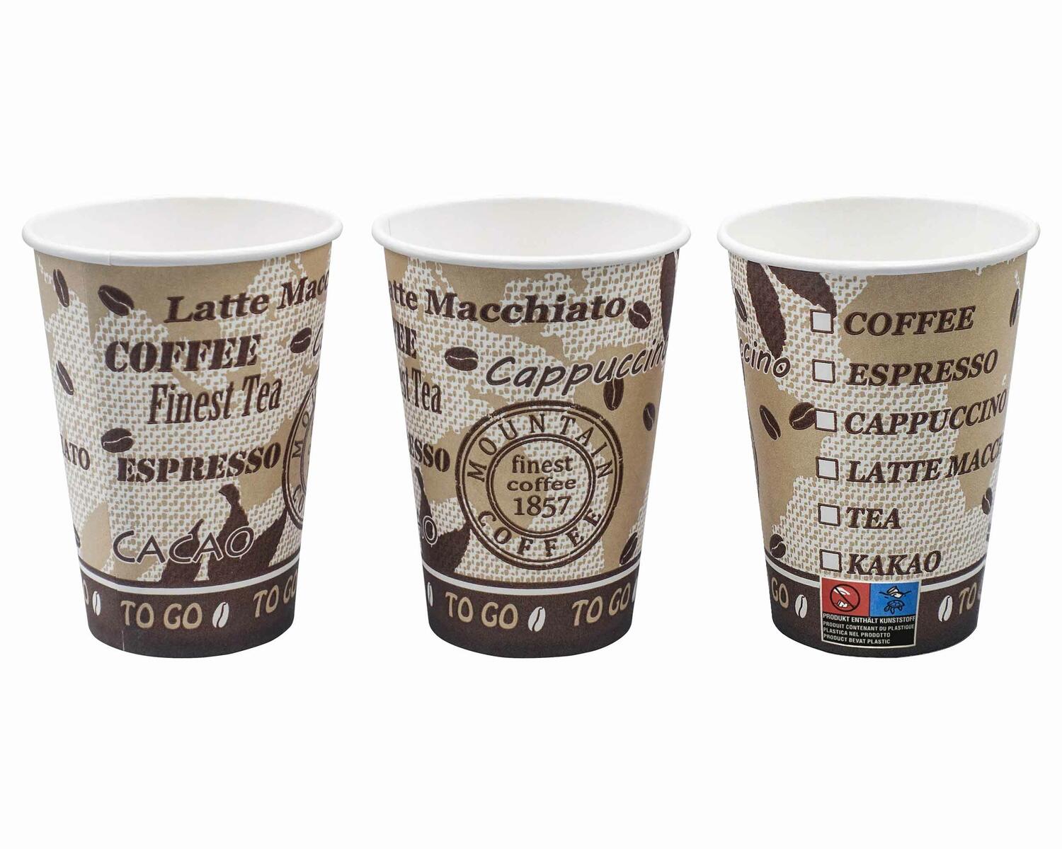 Automatenbecher Kaffeebecher 80mm   Coffee Mountain 250 ml  75 Stk.