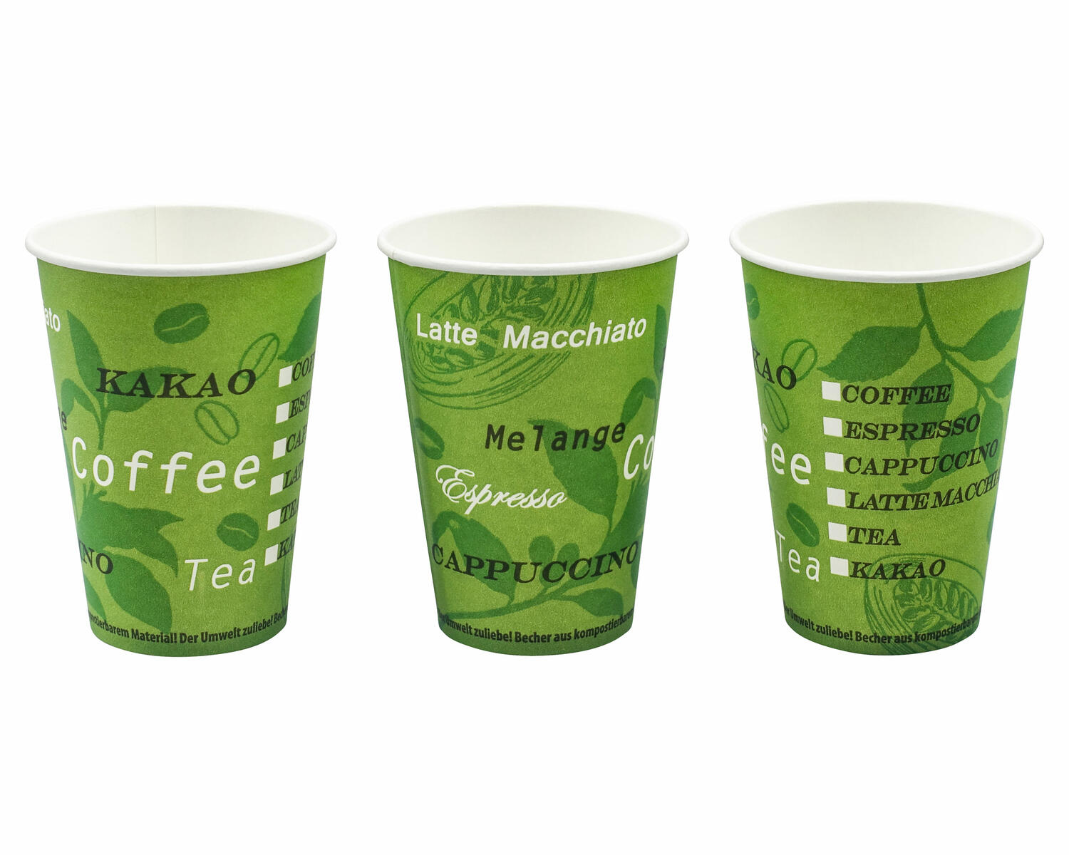 BIO Automatenbecher Kaffeebecher Pappbecher 70,3mm   Bio Green 180 ml 100 Stk.