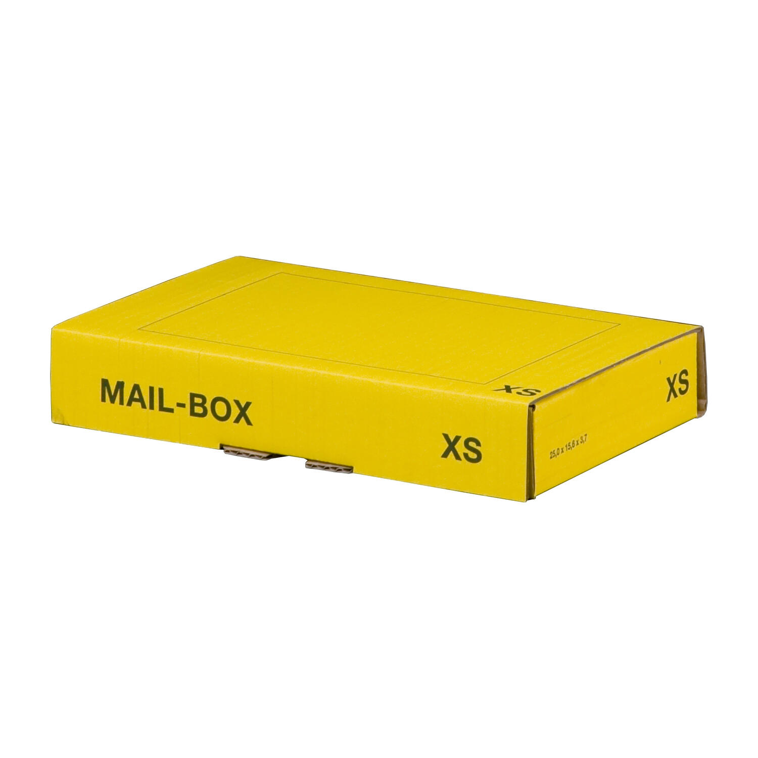 Versandkarton 244x145x43mm MAILBOX XS mit Steckverschluss wiederverschliebar fr Maxibrief gelb