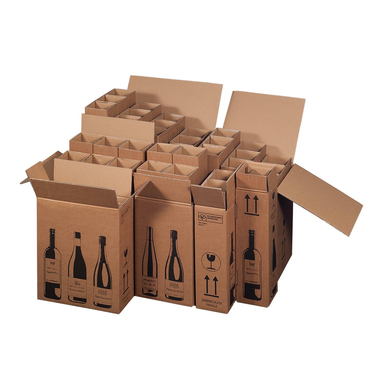 Weinversandkarton fr  6 Weinflaschen mit DHL & UPS Zertifizierung