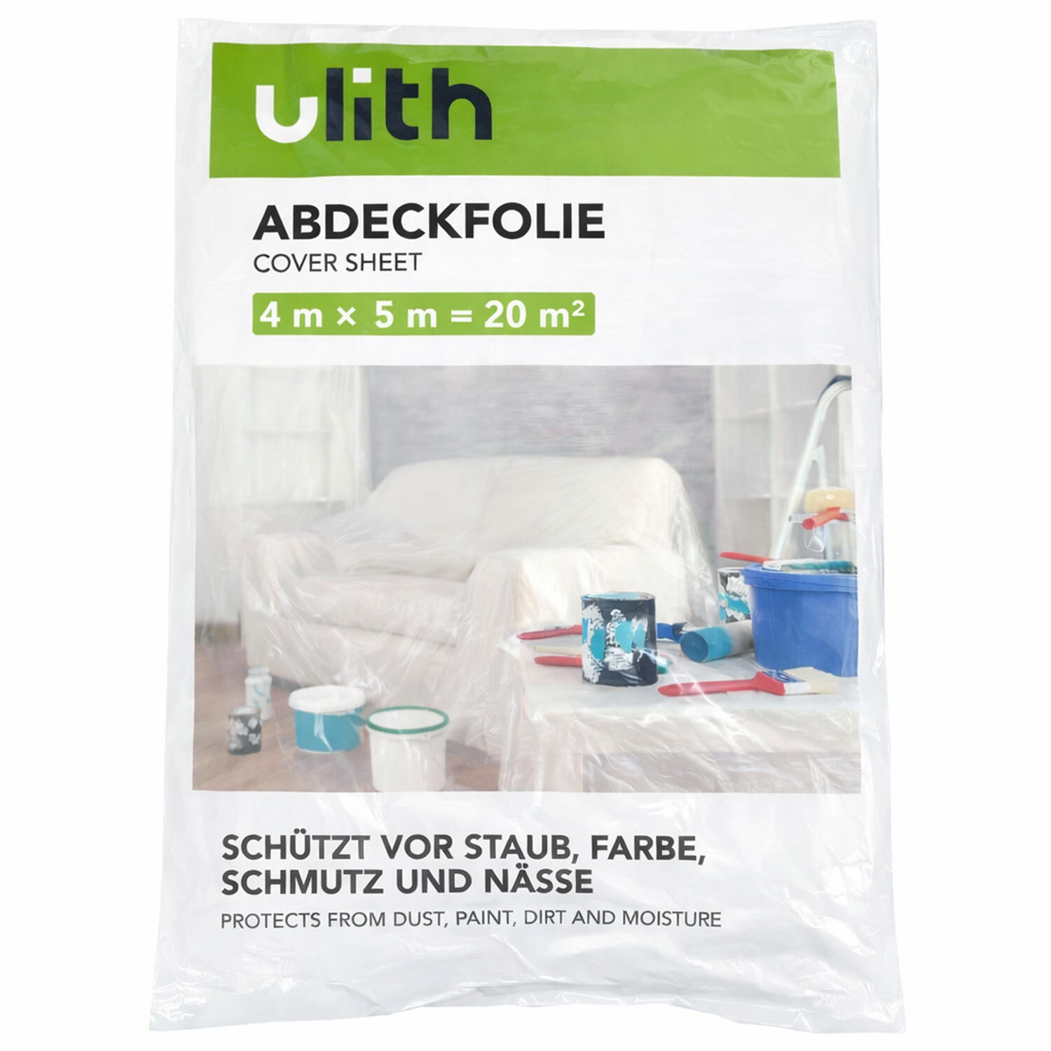 Abdeckfolie Abdeckplane f�r Malerarbeiten, Staubschutz, Schmutz, N�sse 4 x 5 m = 20 m2