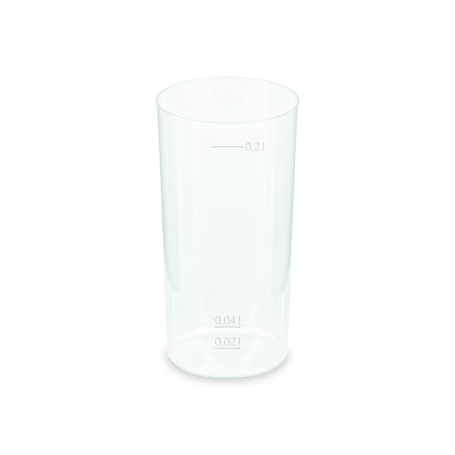 Mehrwegbecher Longdrink transparent PP Eichstriche 2 cl 4cl 0,2 l, 10 Stk.