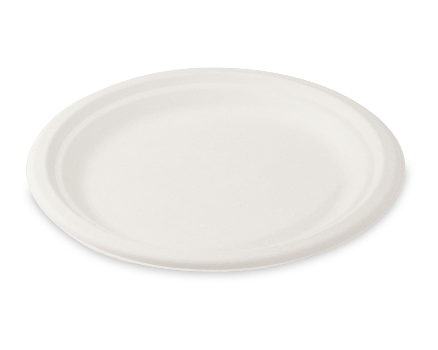 Bio Grillteller Fleischteller rund aus Zuckerrohr Bagasse  22 cm, 50 Stk.