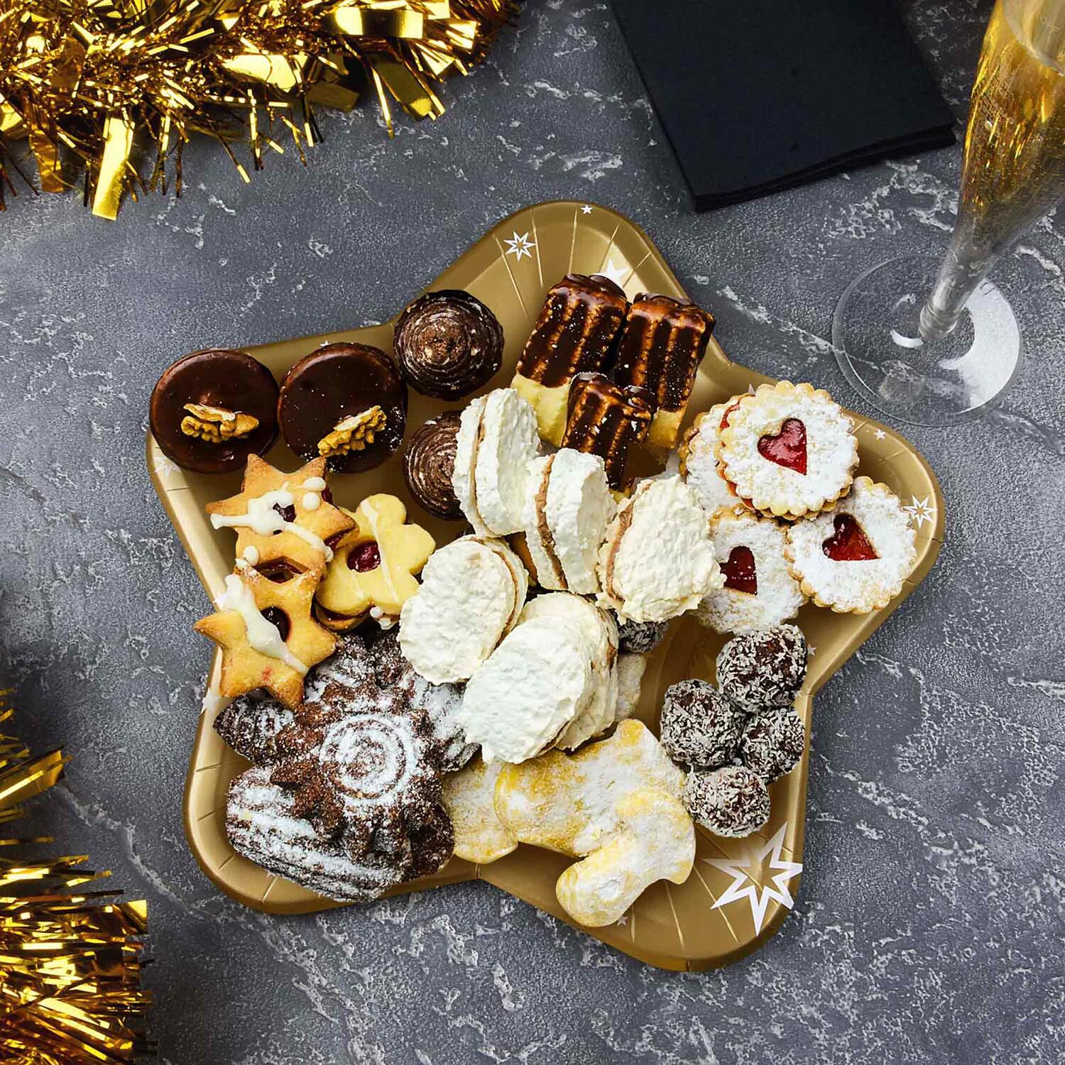 Pappteller FSC Mix Sternform gold/wei� �25cm 6 Stk.