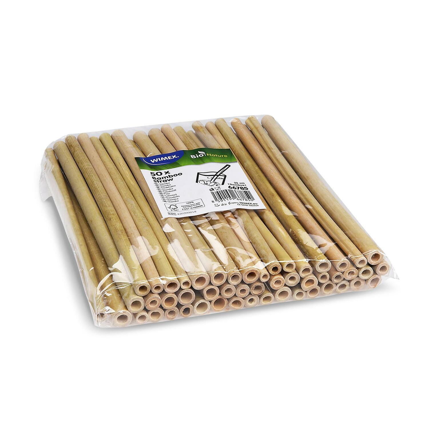 Bambus-Trinkhalm, kompostierbar, 230 mm, 50 Stk.