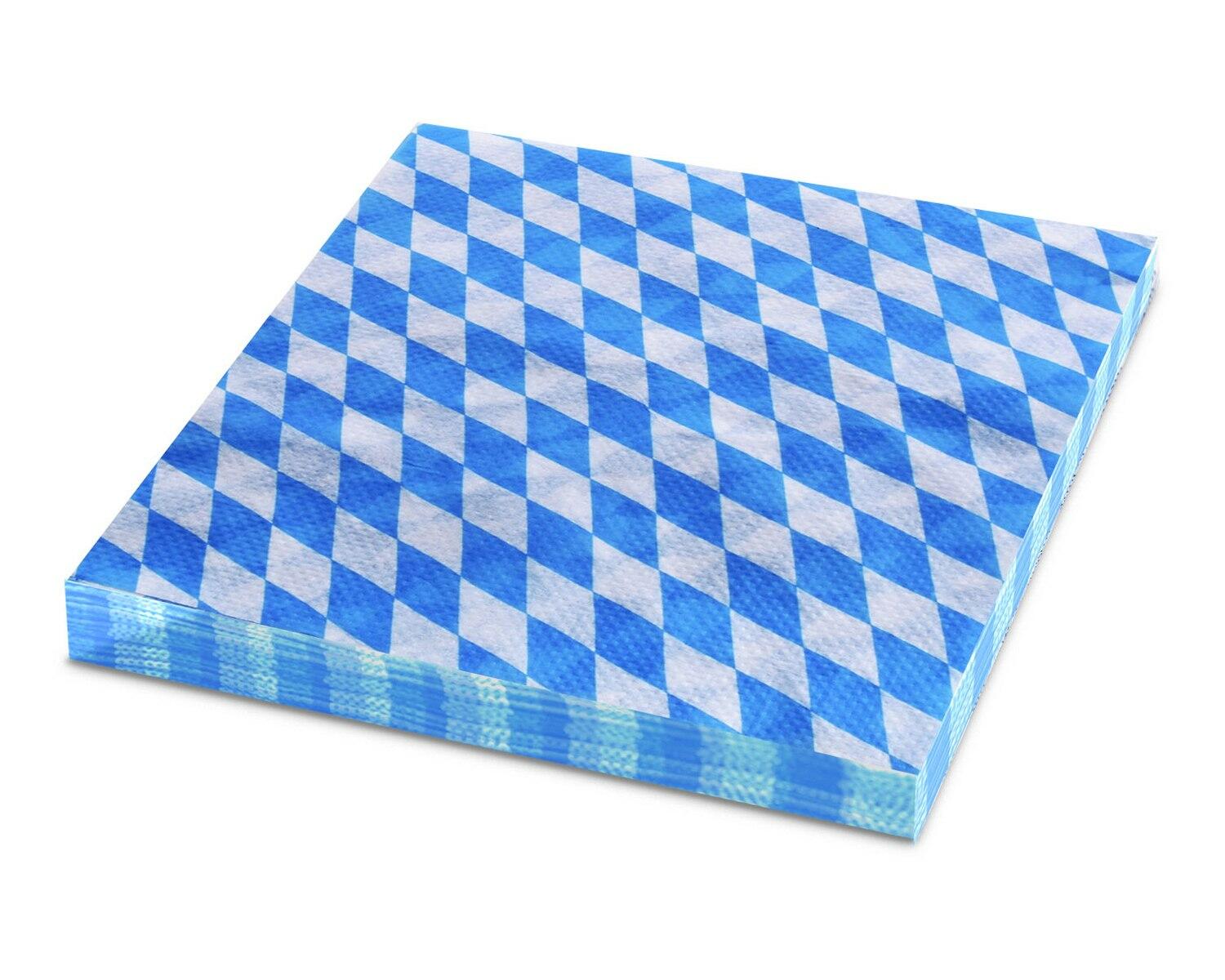 Servietten 1-lagig, 33x33cm Bayerische Raute blau, 100 Stk.