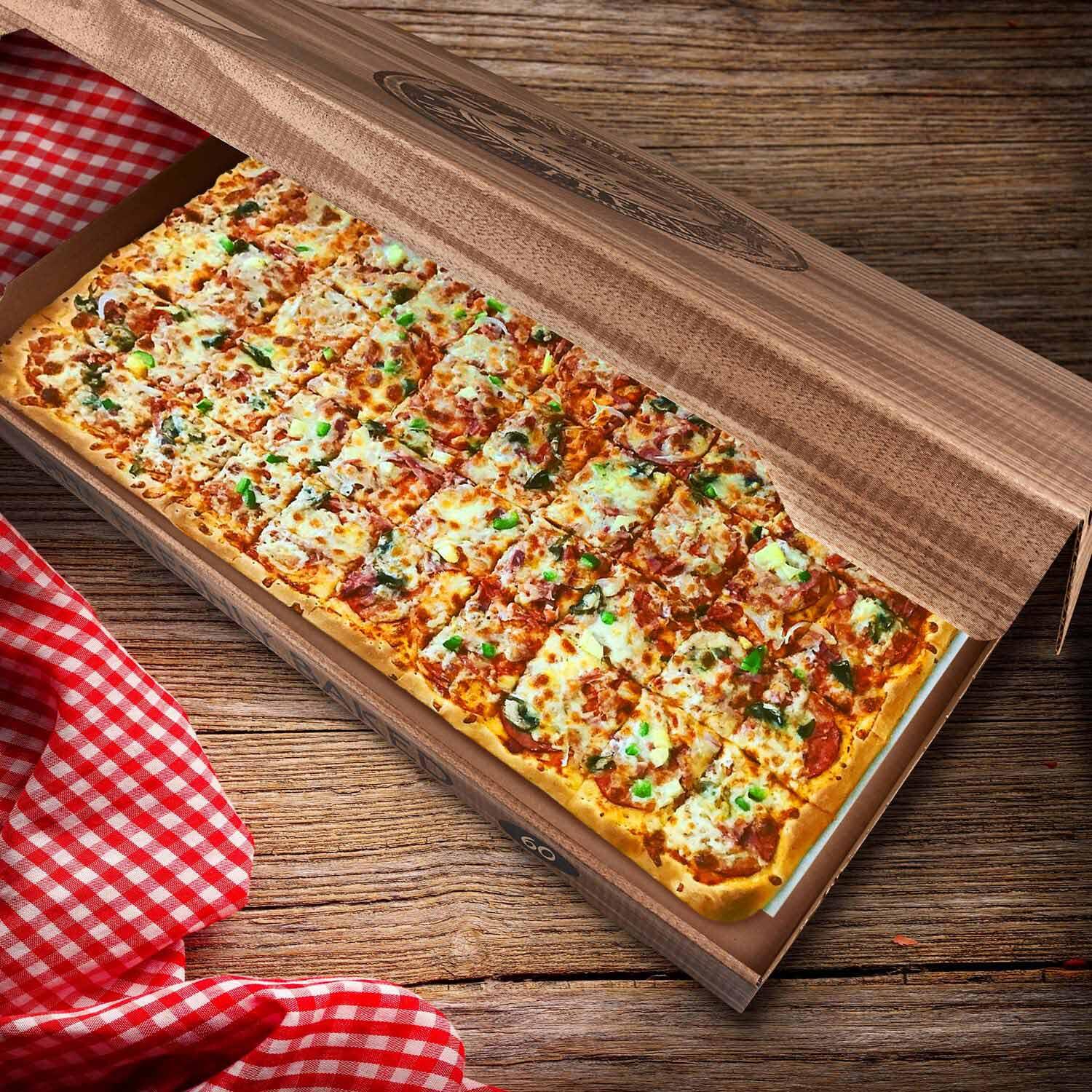 Pizzakarton aus Mikrowellpappe mit neutralem Motiv, 60 x 40 x 5 cm, 50 Stk.