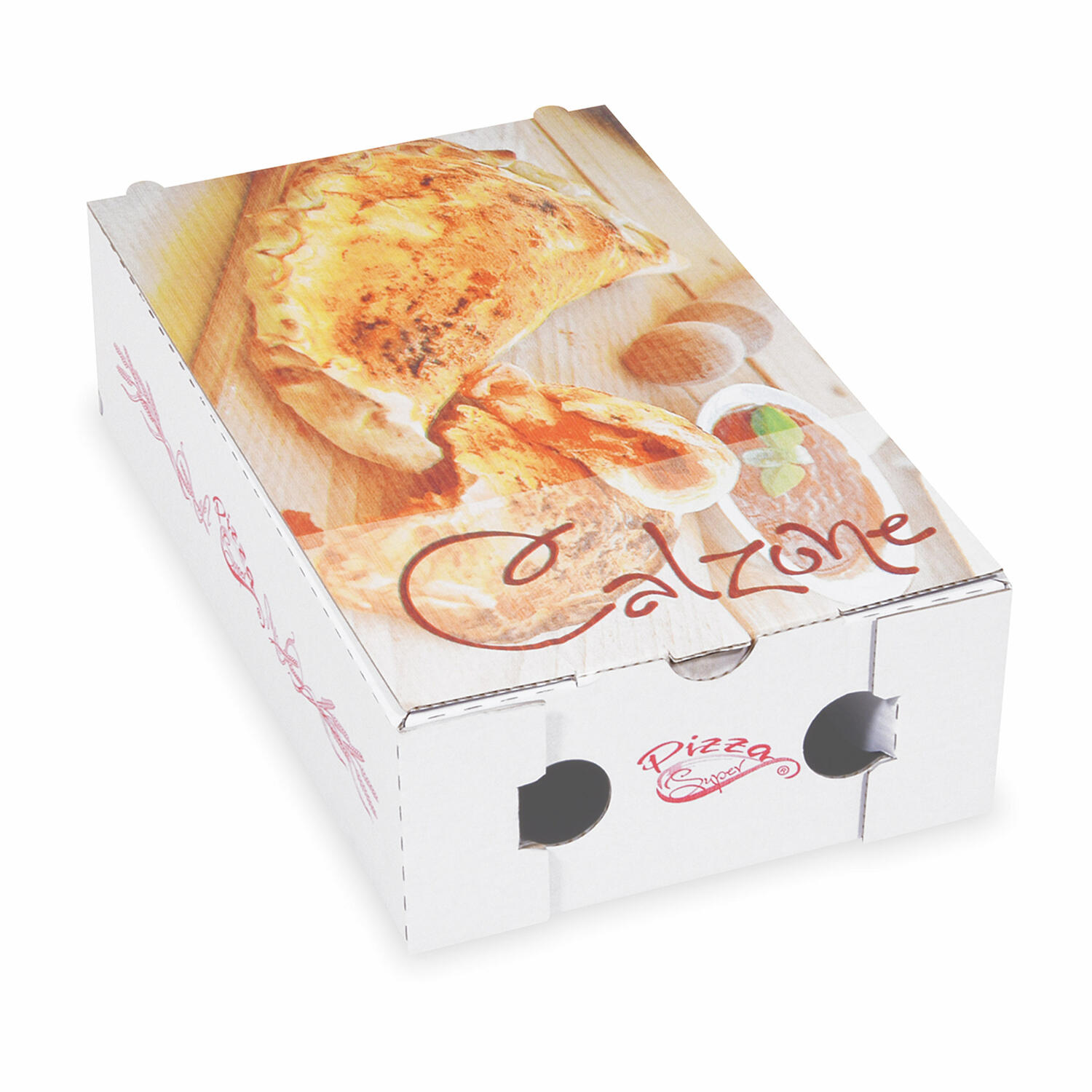 Pizzakarton CALZONE mit neutralem Motiv, 27 x 16,5 x 7,5 cm, 100 Stk.