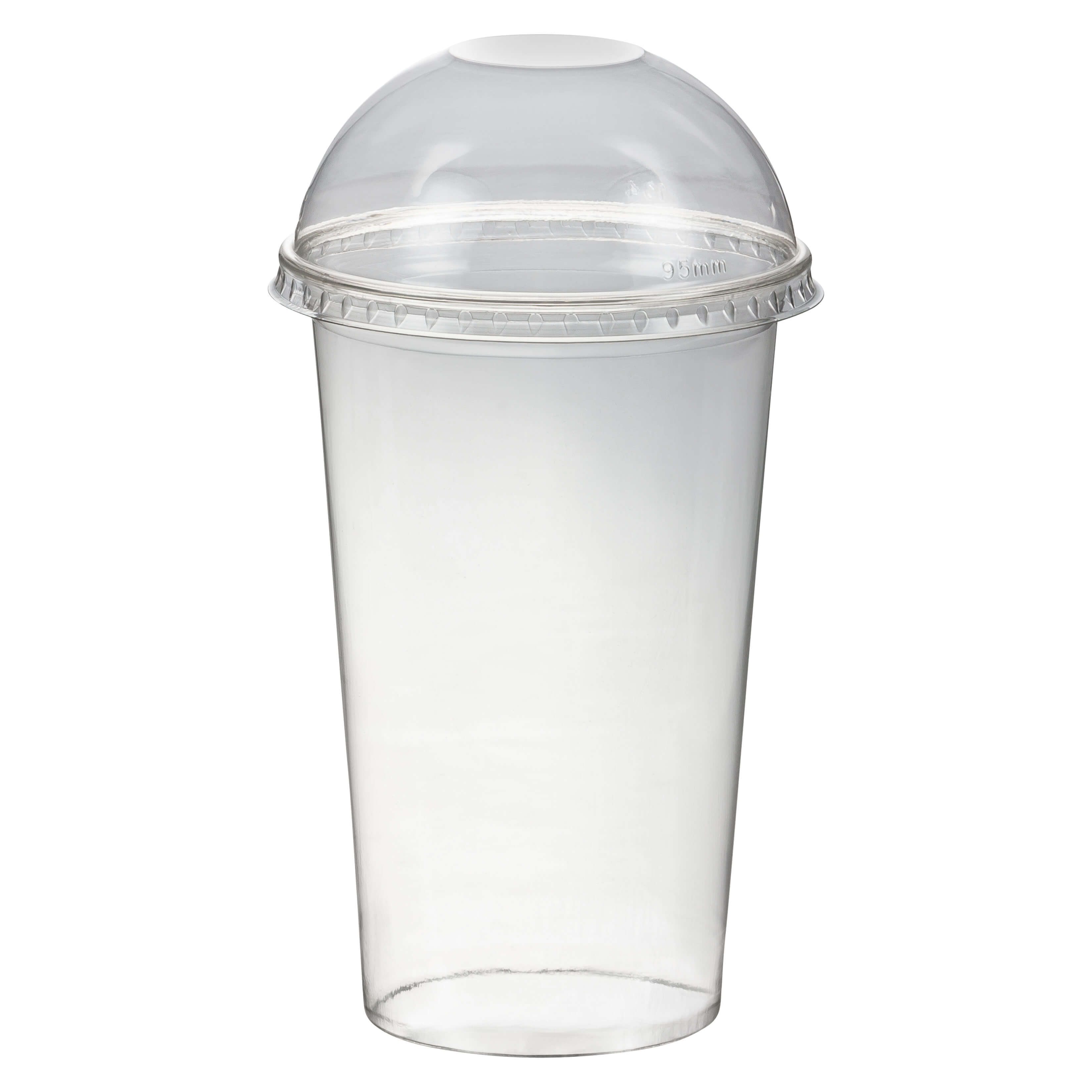 Smoothiebecher Dessertbecher + Domdeckel 500 ml 95mm, PET, glasklar, 50 Stk.