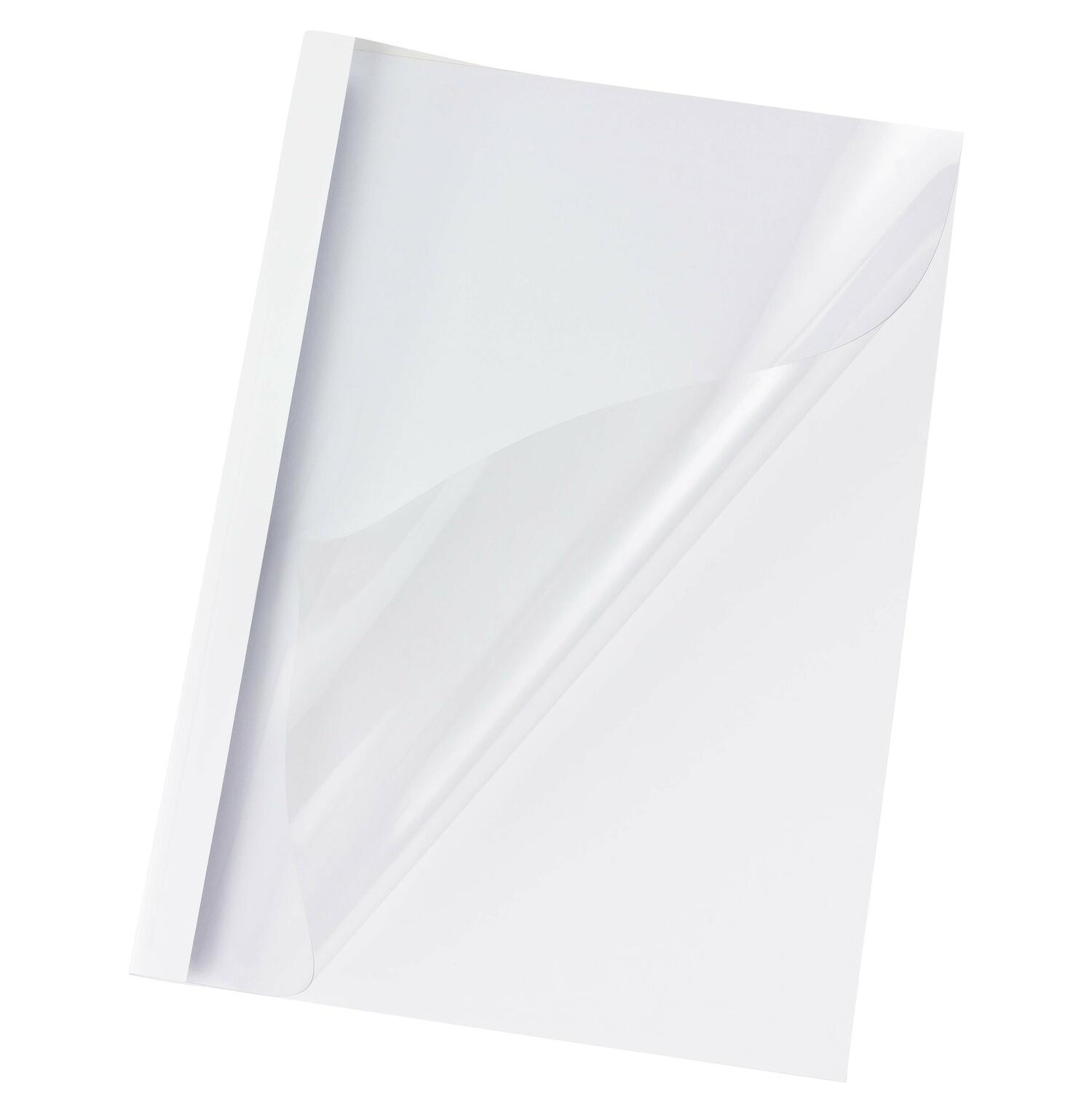 Thermobindemappen A4,  8mm fr 80 Blatt, wei,  10 Stk.