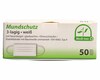 Mundschutzmasken 3-lagig Vlies 9 cm x 17,5 cm weiss medizinisch & HACCP, 50 Stk.